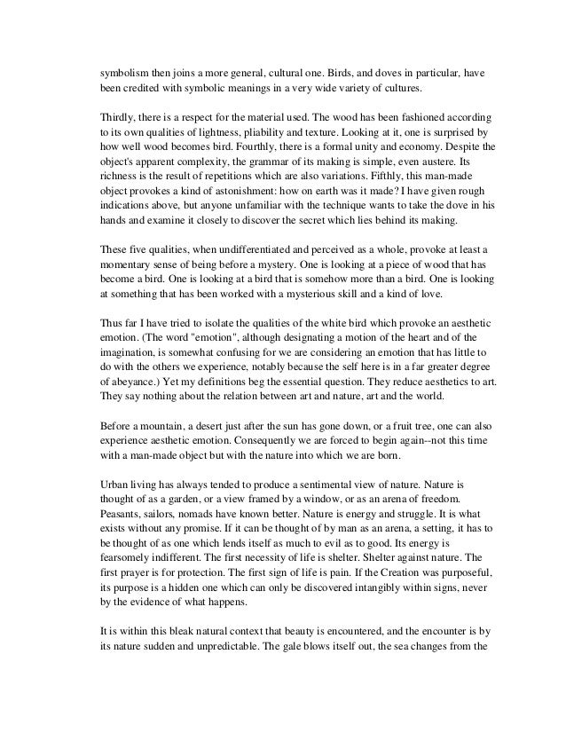 john berger the white bird essay
